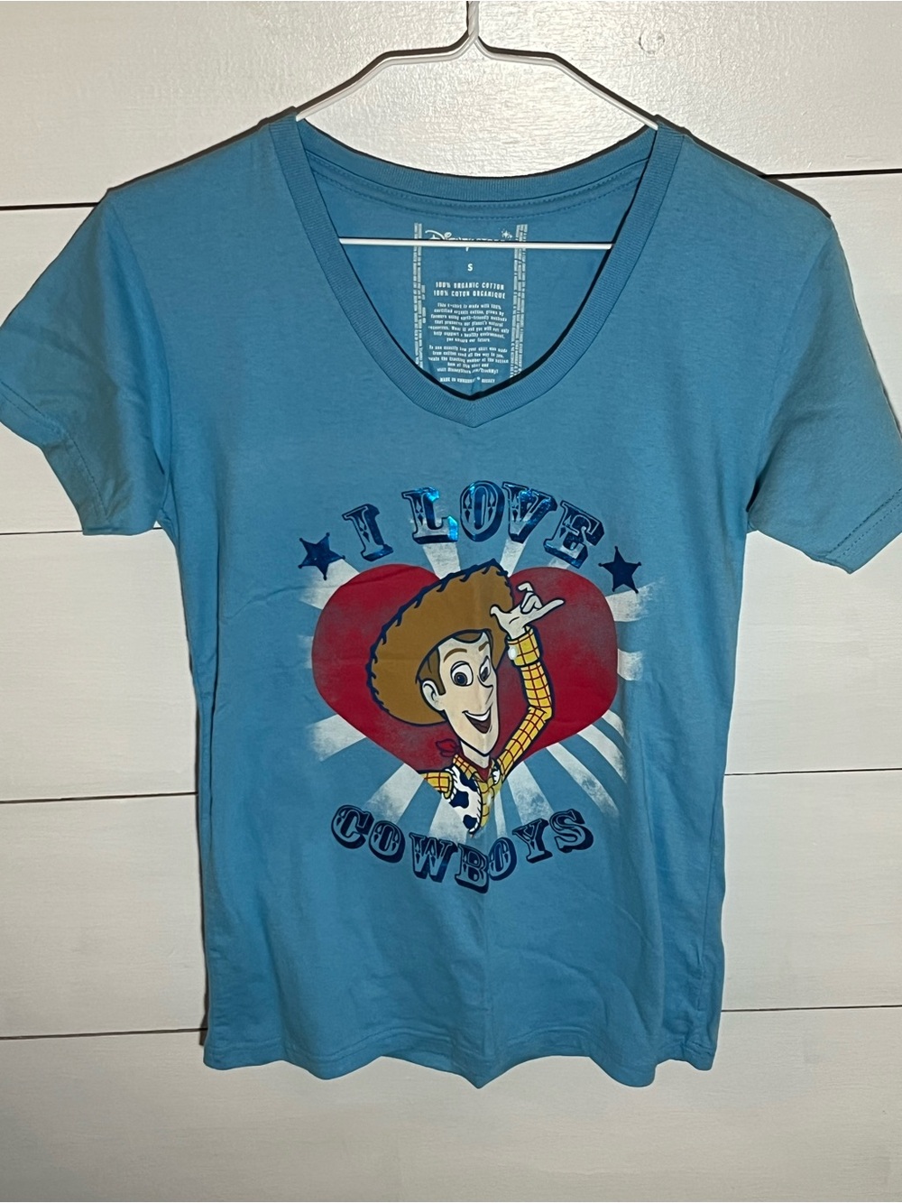 Disney Light Blue 'I Love Cowboys' Woody Graphic Tee